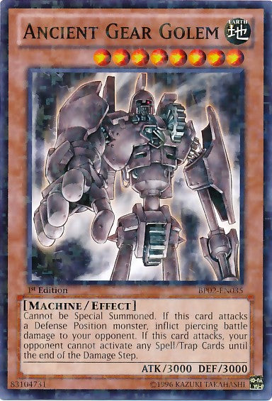 Ancient Gear Golem - BP02-EN035 - Mosaic Rare - 1st Edition available at 401 Games Canada