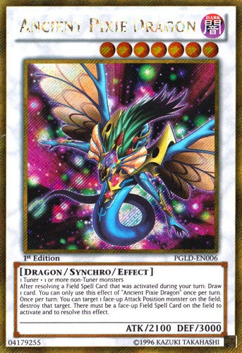 Ancient Pixie Dragon - PGLD-EN006 - Gold Secret Rare - 1st Edition available at 401 Games Canada