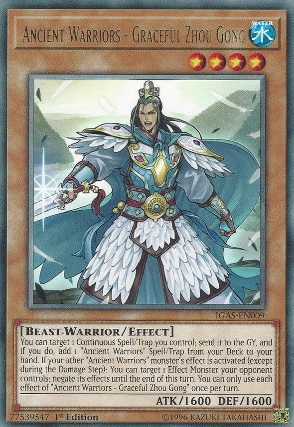 Ancient Warriors - Graceful Zhou Gong - IGAS-EN009 - Rare - 1st Edition available at 401 Games Canada