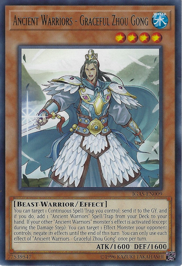 Ancient Warriors - Graceful Zhou Gong - IGAS-EN009 - Rare - Unlimited available at 401 Games Canada