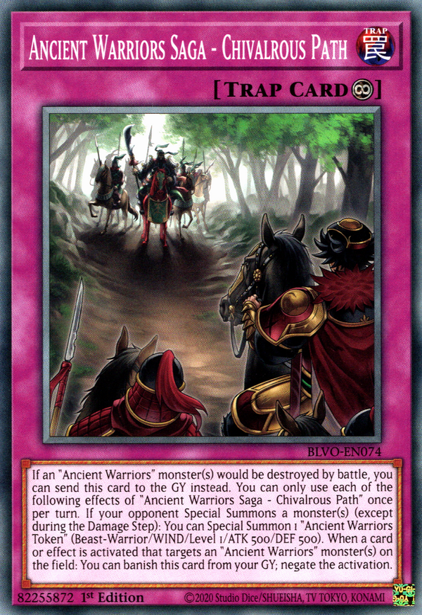 Ancient Warriors Saga - Chivalrous Path - BLVO-EN074 - Common - 1st Edition available at 401 Games Canada