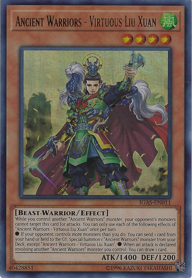 Ancient Warriors - Virtuous Liu Xuan - IGAS-EN011 - Ultra Rare - Unlimited available at 401 Games Canada