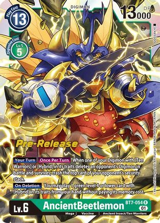 AncientBeetlemon (Prerelease Promo) - BT7-054 - Rare available at 401 Games Canada