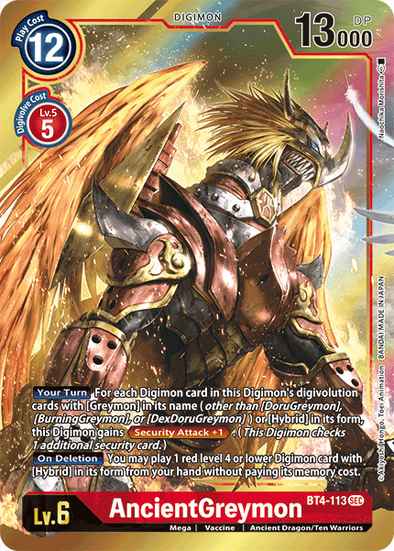 AncientGreymon (Alternate Art) - BT4-113 - Secret Rare available at 401 Games Canada