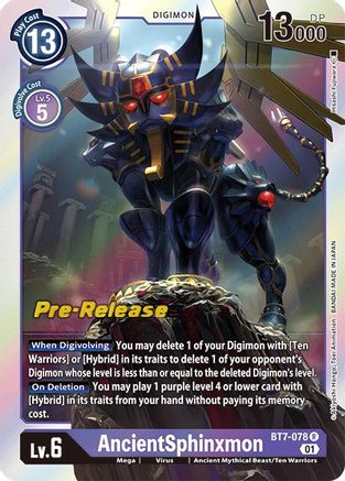 AncientSphinxmon (Prerelease Promo) - BT7-078 - Rare available at 401 Games Canada