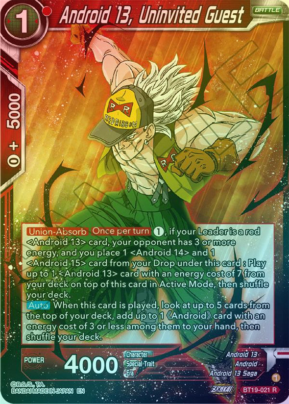 Android 13, Uninvited Guest - BT19-021 - Rare (Foil) available at 401 Games Canada