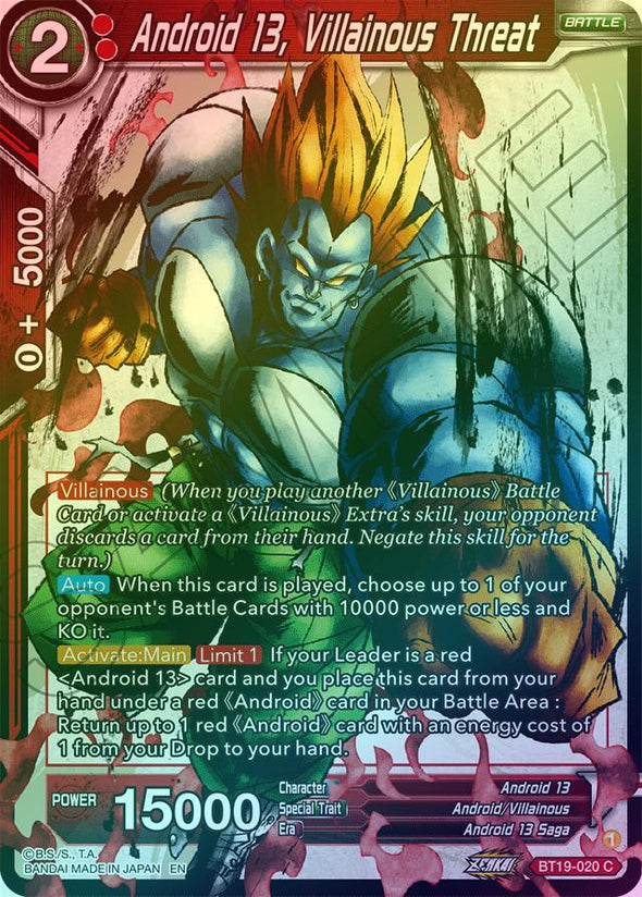 Android 13, Villainous Threat - BT19-020 - Common (Foil) available at 401 Games Canada