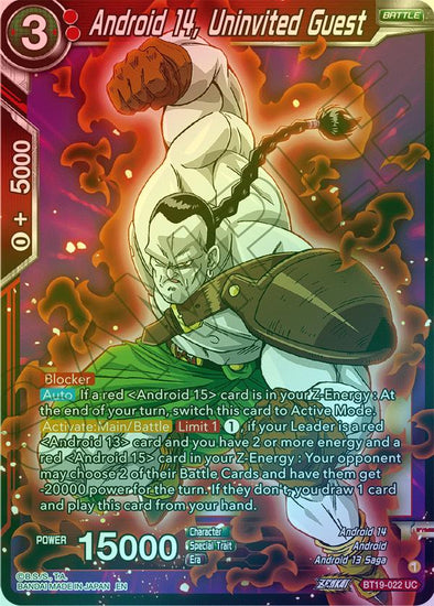 Android 14, Uninvited Guest - BT19-022 - Uncommon (Foil) available at 401 Games Canada