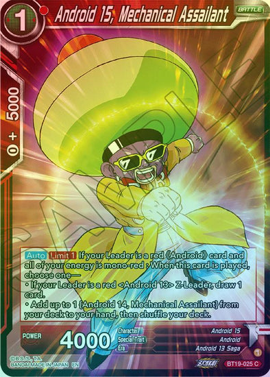 Android 15, Mechanical Assailant - BT19-025 - Common (Foil) available at 401 Games Canada