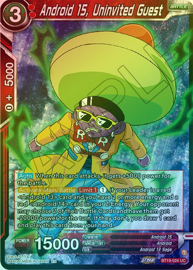 Android 15, Uninvited Guest - BT19-024 - Uncommon (Foil) available at 401 Games Canada