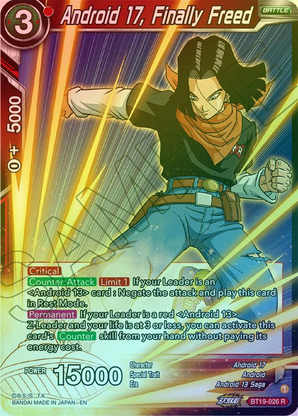 Android 17, Finally Freed - BT19-026 - Rare (Foil) available at 401 Games Canada