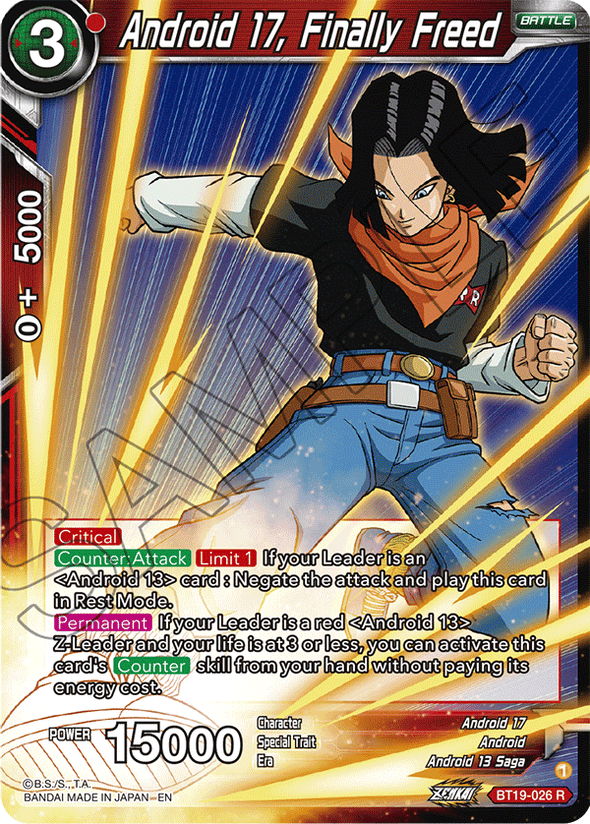 Android 17, Finally Freed - BT19-026 - Rare available at 401 Games Canada