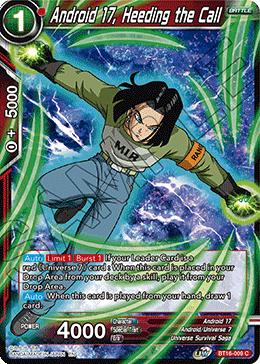 Android 17, Heeding the Call - BT16-009 - Common (Foil) available at 401 Games Canada