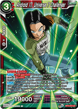 Android 17, Universe 7 Challenger - BT14-012 - Uncommon available at 401 Games Canada