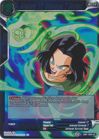 Android 17, Universe 7 United - DB1-028 - Uncommon (FOIL) available at 401 Games Canada