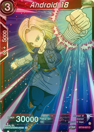 Android 18 - BT19-027 - Common (Foil) available at 401 Games Canada