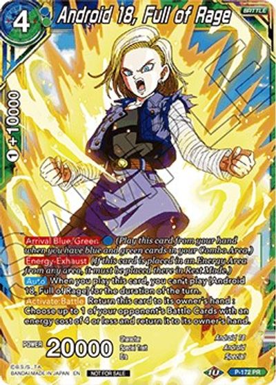 Android 18, Full of Rage - P-172 - Promo (Foil) available at 401 Games Canada