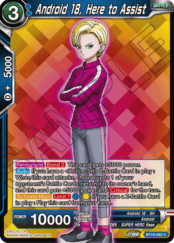 Android 18, Here to Assist - BT19-062 - Common available at 401 Games Canada