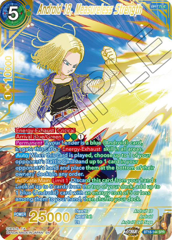Android 18, Measureless Strength - BT18-144 - Special Rare available at 401 Games Canada