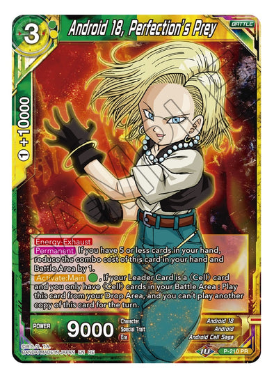 Android 18, Perfection's Prey - P-210 - Uncommon (Reprint) available at 401 Games Canada