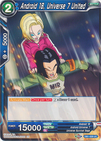 Android 18, Universe 7 United - DB1-029 - Uncommon available at 401 Games Canada