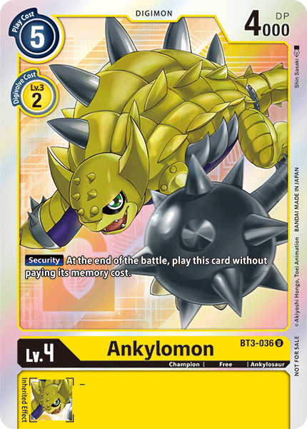 Ankylomon (Box Topper) - BT3-036 - Uncommon available at 401 Games Canada
