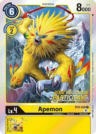 Apemon (2022 Championship Online Regional Participant) - BT6-038 - Common available at 401 Games Canada