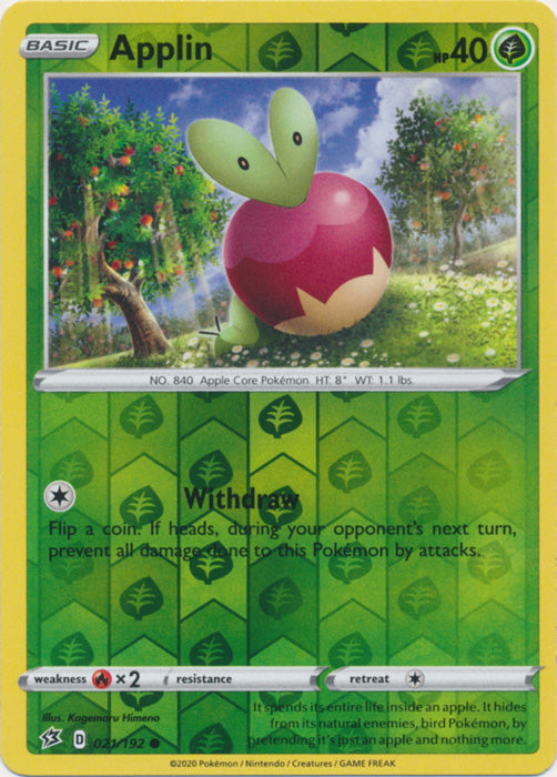 Applin - 021/192 - Common - Reverse Holo available at 401 Games Canada