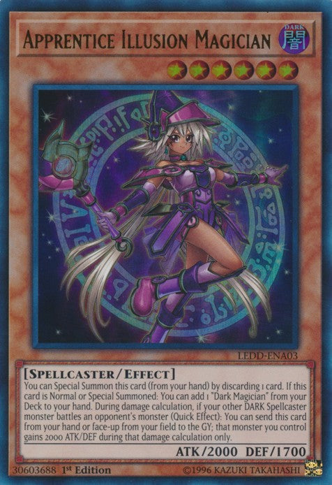 Apprentice Illusion Magician - LEDD-ENA03 - Ultra Rare - 1st Edition available at 401 Games Canada