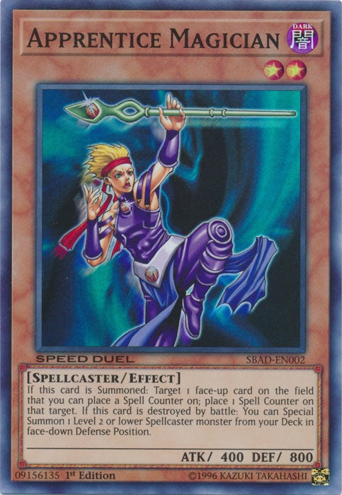 Apprentice Magician - SBAD-EN002 - Super Rare - 1st Edition available at 401 Games Canada