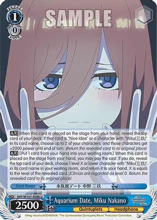 Aquarium Date, Miku Nakano - 5HY/W101-E088 - Uncommon available at 401 Games Canada