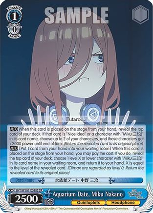 Aquarium Date, Miku Nakano (SR) - 5HY/W101-E088S - Super Rare available at 401 Games Canada