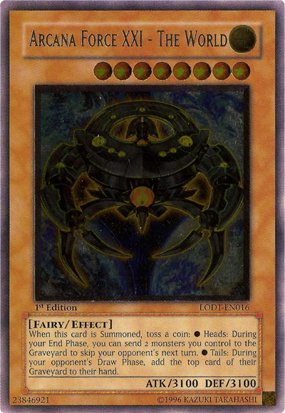 Arcana Force XXI - The World - LODT-EN016 - Ultimate Rare - 1st Edition available at 401 Games Canada