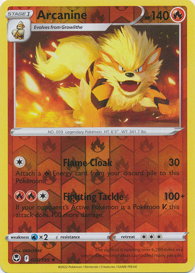 Arcanine - 020/195 - Rare - Reverse Holo available at 401 Games Canada