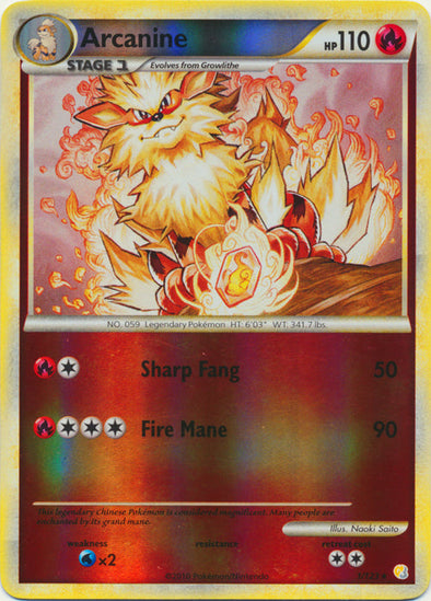 Arcanine - 1/123 - Holo Rare - Reverse Holo available at 401 Games Canada