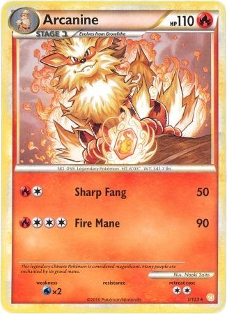 Arcanine - 1/123 - Rare - Theme Deck Exclusive available at 401 Games Canada