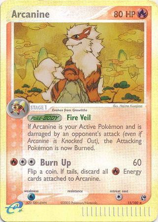 Arcanine - 15/100 - Rare - Reverse Holo available at 401 Games Canada