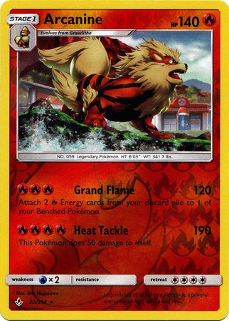 Arcanine - 22/214 - Holo Rare - Reverse Holo available at 401 Games Canada