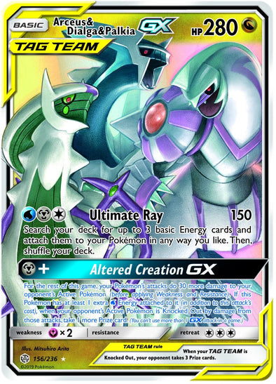 401 Games Canada - Arceus & Dialga & Palkia GX - 156/236 - Ultra Rare 401 Games Canada - Arceus & Dialga & Palkia GX - 156/236 - Ultra Rare