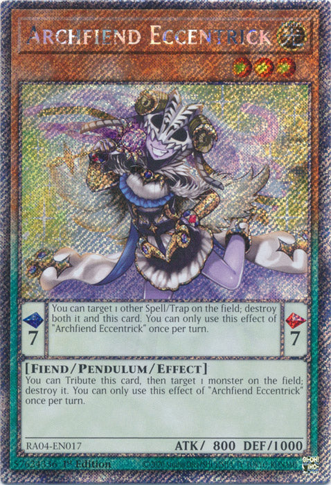 Archfiend Eccentrick (Platinum Secret Rare) - RA04-EN017 - Platinum Secret Rare - 1st Edition