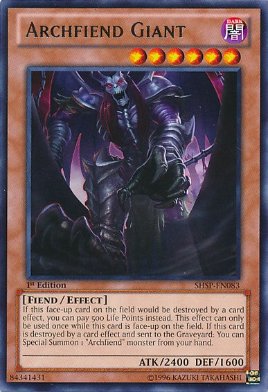 Archfiend Giant - SHSP-EN083 - Rare - 1st Edition available at 401 Games Canada