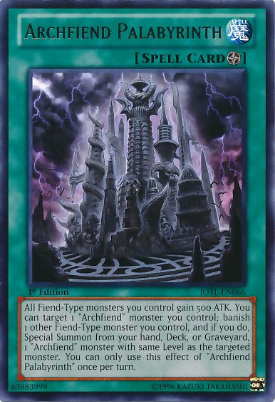 Archfiend Palabyrinth - JOTL-EN066 - Rare - 1st Edition available at 401 Games Canada