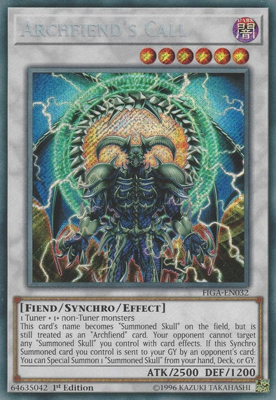 Archfiend's Call - FIGA-EN032 - Secret Rare - 1st Edition available at 401 Games Canada