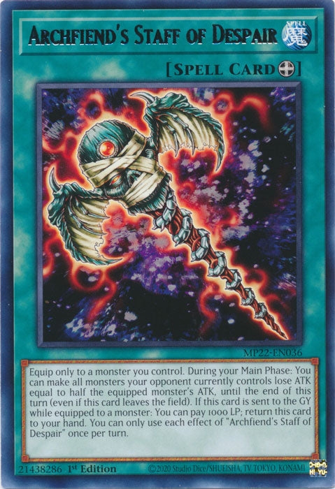 Archfiend's Staff of Despair - MP22-EN036 - Rare - 1st Edition available at 401 Games Canada