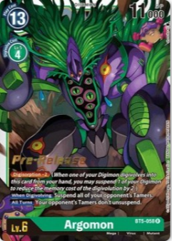 Argomon (Prerelease Promo) - BT5-058 - Rare available at 401 Games Canada