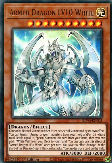 Armed Dragon LV10 White - BLVO-EN005 - Ultra Rare - 1st Edition available at 401 Games Canada