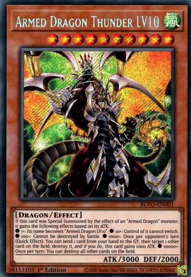 Armed Dragon Thunder LV10 - BLVO-EN001 - Secret Rare - 1st Edition available at 401 Games Canada