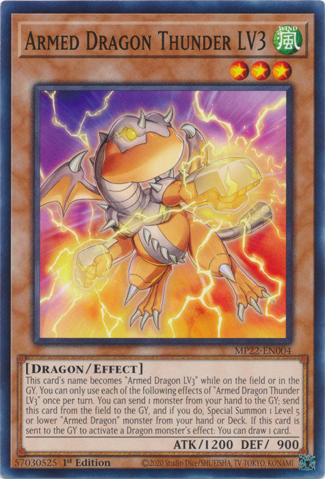 Armed Dragon Thunder LV3 - MP22-EN004 - Common - 1st Edition available at 401 Games Canada