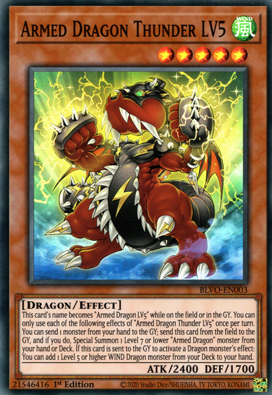 Armed Dragon Thunder LV5 - BLVO-EN003 - Super Rare - 1st Edition available at 401 Games Canada