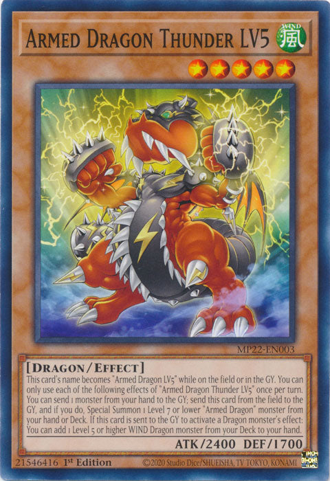 Armed Dragon Thunder LV5 - MP22-EN003 - Common - 1st Edition available at 401 Games Canada